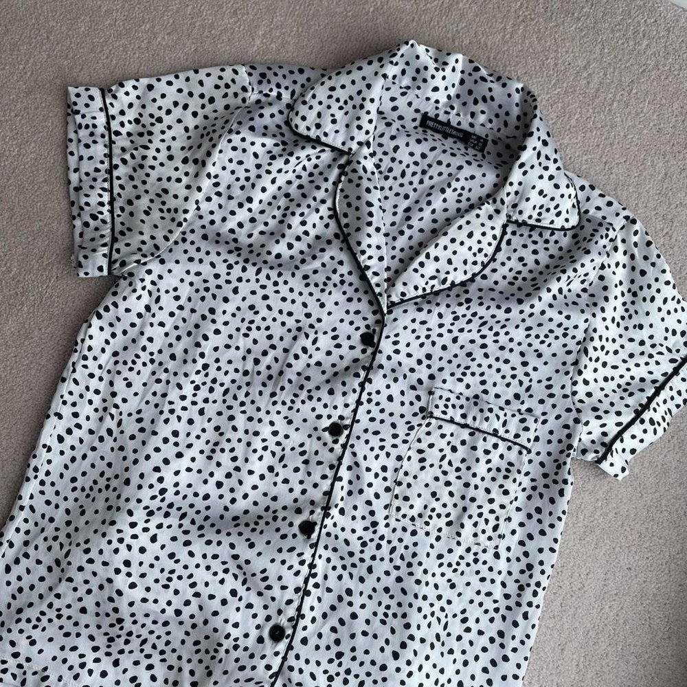 PrettyLittleThing Womens White and Black Pajamas - Picture 6 of 7